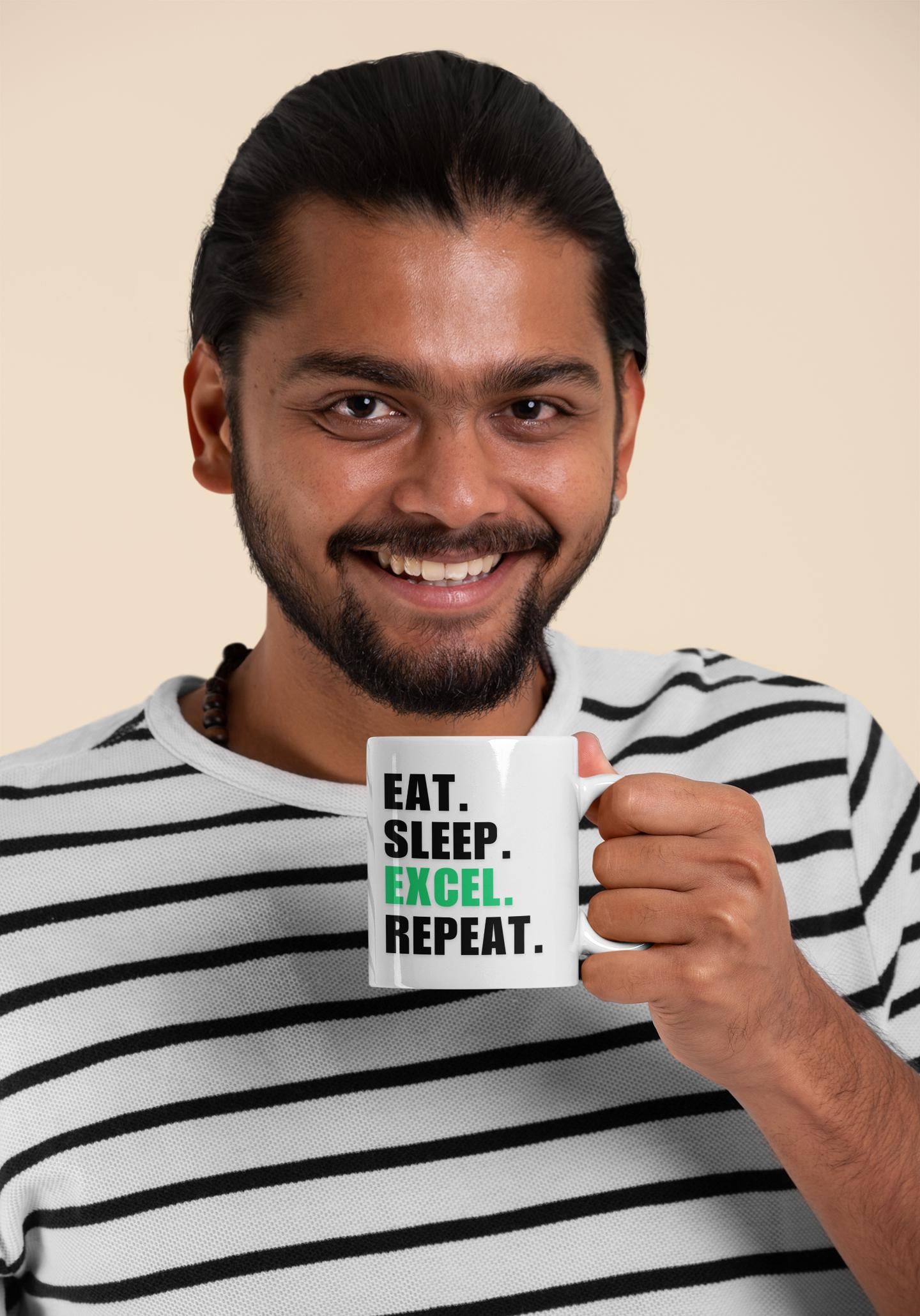 Eat Sleep Excel Repeat Mug – Funny Spreadsheet Coffee Cup for Data Lovers, Accountants & Office Nerds