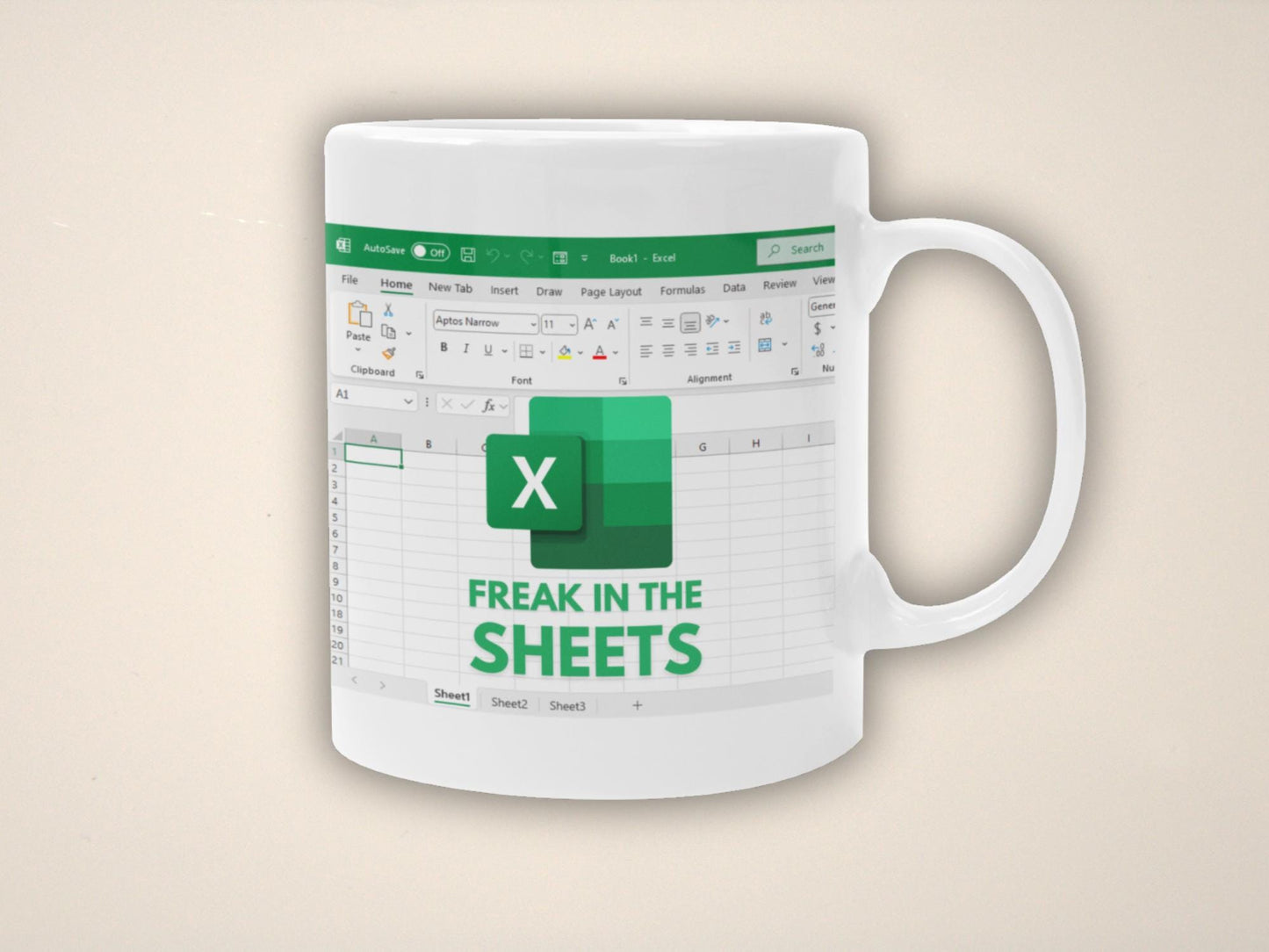 Funny Excel Mug – “Freak in the Sheets” – Spreadsheet Humor Coffee Cup for Data Nerds, Programmers, Accountants & Data Analysts