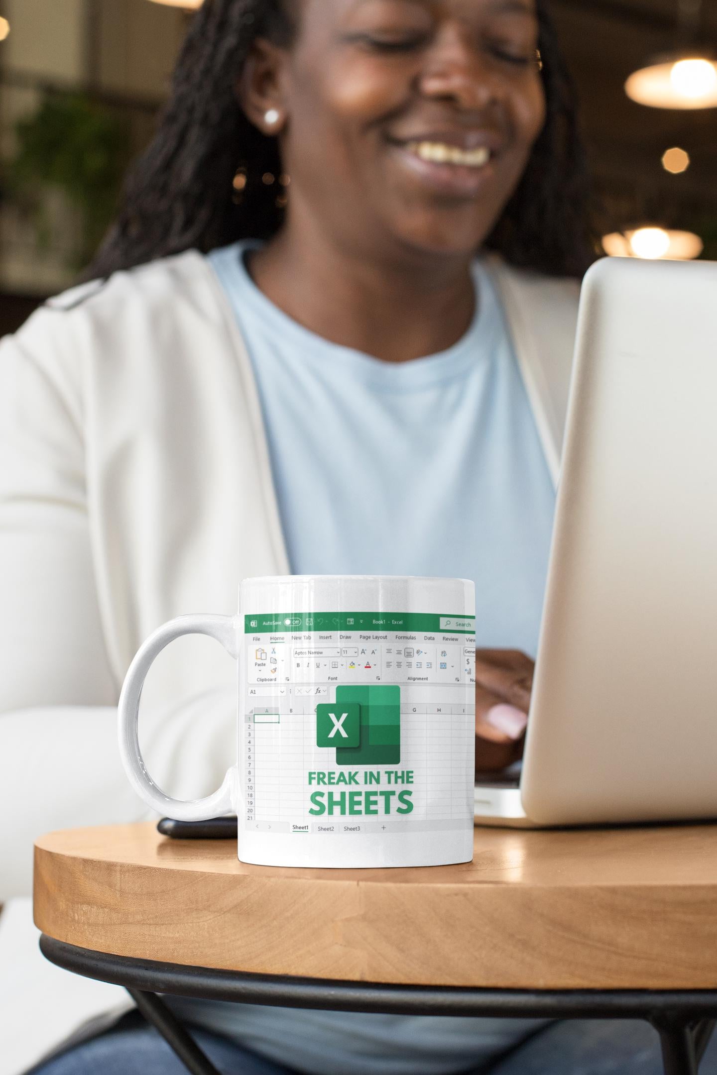 Funny Excel Mug – “Freak in the Sheets” – Spreadsheet Humor Coffee Cup for Data Nerds, Programmers, Accountants & Data Analysts